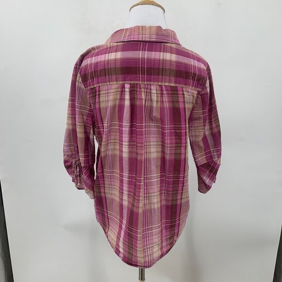 Soft Surroundings Arietta Shirt Women PM Petite Medium Hidden Button Half Sleeve - Picture 5 of 13